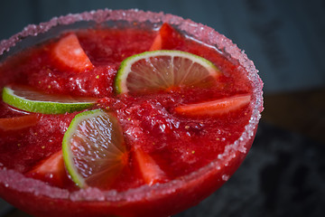 Image showing Strawberry margarita cocktail