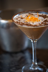 Image showing Cold fresh cocktail coffee with orange