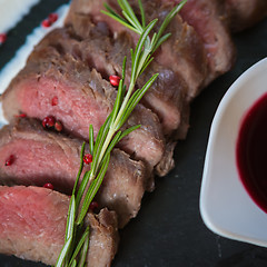 Image showing Medium Rare Cooked Beef Roast