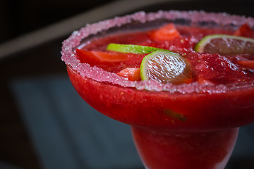 Image showing Strawberry margarita cocktail