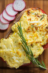 Image showing French toast ham cheese and salad