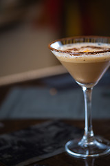 Image showing Cold fresh cocktail coffee with orange
