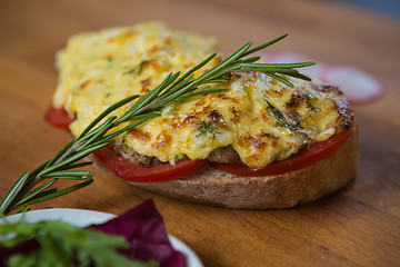 Image showing French toast ham cheese and salad