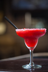 Image showing Strawberry margarita cocktail