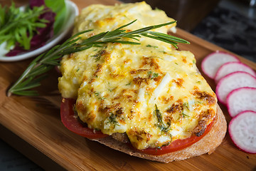 Image showing French toast ham cheese and salad