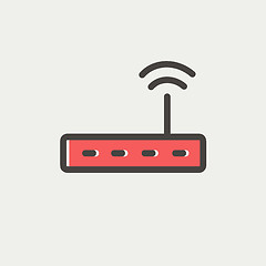 Image showing Wifi router modem thin line icon