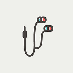 Image showing Earphone thin line icon