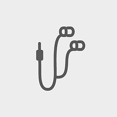 Image showing Earphone thin line icon