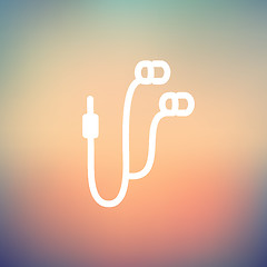 Image showing Earphone thin line icon