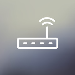 Image showing Wifi router modem thin line icon