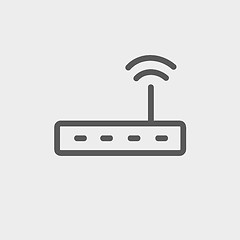 Image showing Wifi  router modem thin line icon