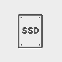 Image showing SSD Solid state drive thin line icon