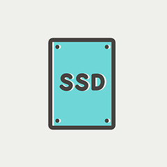 Image showing SSD Solid state drive thin line icon