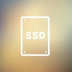 Image showing SSD Solid state drive thin line icon