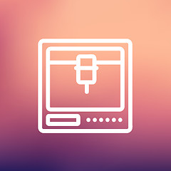 Image showing Isometric 3D printer thin line icon