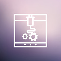 Image showing Three D printer thin line icon