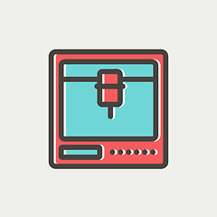 Image showing Isometric 3D printer thin line icon