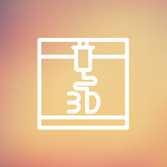 Image showing Three d printer thin line icon