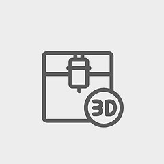 Image showing Three D printing machine thin line icon