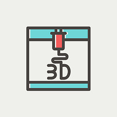 Image showing Three d printer thin line icon