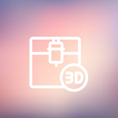 Image showing Three D printing machine thin line icon