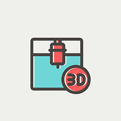 Image showing Three D printing machine thin line icon