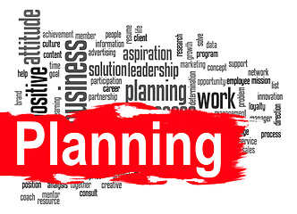 Image showing Planning word cloud with red banner