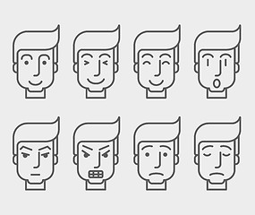 Image showing Men face with different expression in front view.