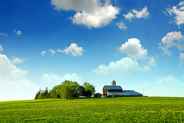 Image showing Farmhouse and barn