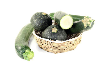 Image showing mixed Zucchini in a basket