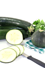 Image showing Zucchini on a checkered napkin