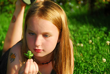 Image showing Girl grass