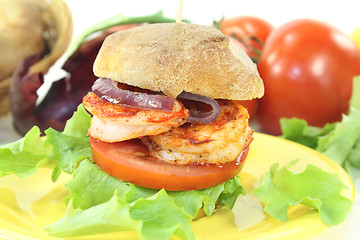 Image showing fresh healthy delicious prawn burger