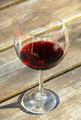 Image showing Glass of red wine