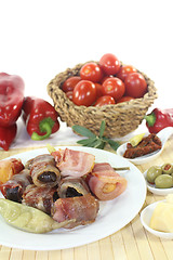 Image showing stuffed Tapas with bacon