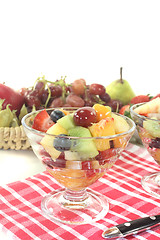 Image showing Fruit salad on a napkin