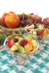 Image showing Fruit salad on a napkin