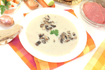 Image showing fresh Veal cream soup