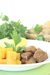 Image showing Venison goulash with parsley