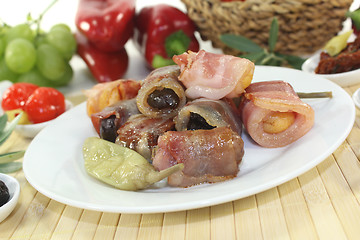 Image showing stuffed Tapas with bacon