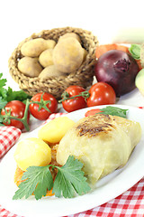 Image showing Stuffed cabbage with potatoes and mincemeat