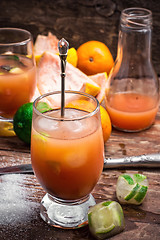 Image showing fresh tropical fruit juices