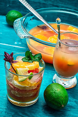 Image showing fresh tropical fruit juices