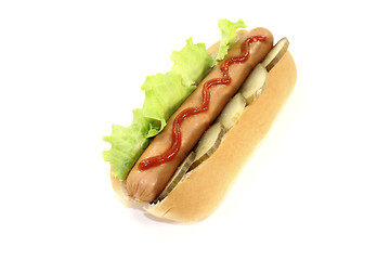 Image showing Hot dog with ketchup