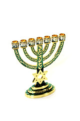 Image showing Menorah with Star of David