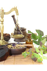 Image showing Chinese medicine with plants