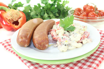 Image showing pasta salad and Mettenden