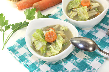 Image showing Savoy cabbage stew with parsley