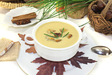 Image showing fresh sweet chestnut soup