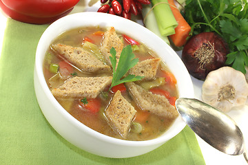 Image showing Bread soup with chilli